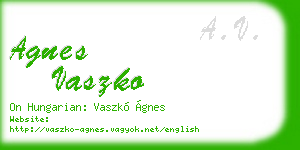 agnes vaszko business card