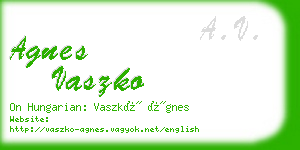 agnes vaszko business card